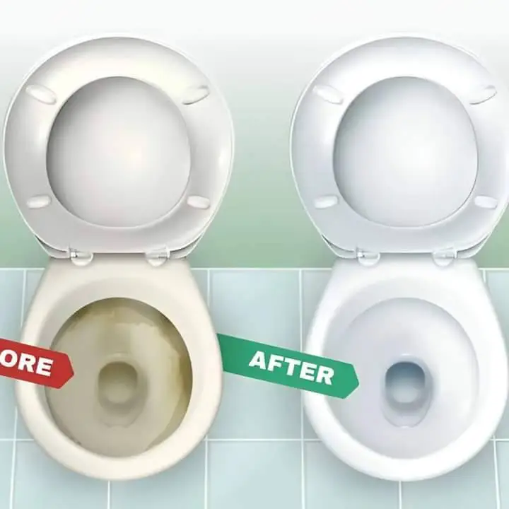 Before and After Emmax oilet bowl cleaning